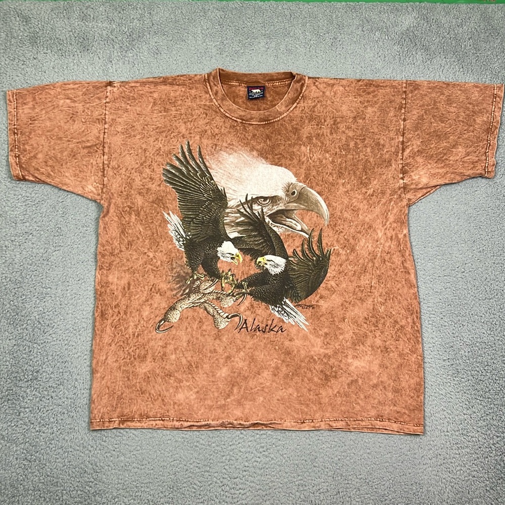 Vintage 90s Polar Graphics Alaska Eagles Stone Washed T-shirt